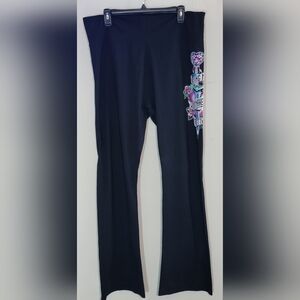 Beautiful Disaster Black Yoga Pants 'Hating Me Won't Make You Pretty' 1XL NWOT